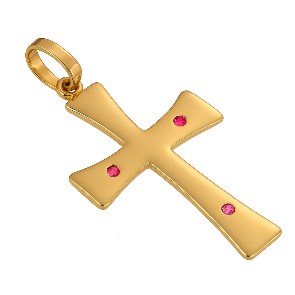 Ciondolo - 18 carati Oro giallo - 0.24ct. tw. Rubino