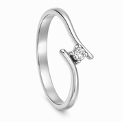 Anello - 18 carati Oro bianco - 0.05ct. tw. Diamante (Naturale)