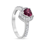 Anello - 18 carati Oro bianco - 1.79ct. tw. Rodolite - Diamante