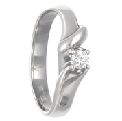 Anello - 18 carati Oro bianco- 0.08ct. tw. Diamante (Naturale)