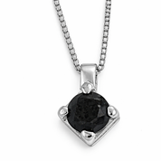 Collana con ciondolo - 18 carati Oro bianco - 0.20ct. tw. Zaffiro