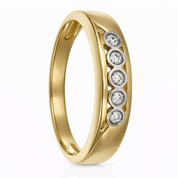Anello - 18 carati Oro bianco, Oro giallo - 0.10ct. tw. Diamante (Naturale)
