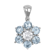 Ciondolo - 18 carati Oro bianco - 1.86ct. tw. Acquamarina - Diamante