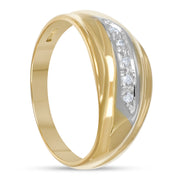 Anello - Oro bianco 18 kt., Oro giallo - 0,05 ct. tw. Diamante (naturale)