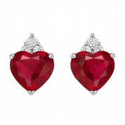 Orecchini - 18 carati Oro bianco - 2.36ct. tw. Rubino - Diamante