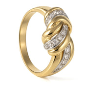 Anello - 18 carati Oro bianco, Oro giallo - 0.13ct. tw. Diamante (Naturale)