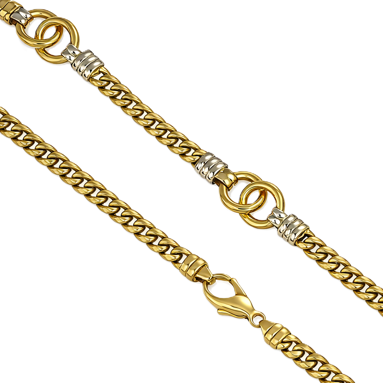 Collana in oro giallo e bianco 18 carati