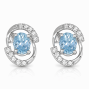 Orecchini - 18 carati Oro bianco - 0.83ct. tw. Acquamarina - Diamante