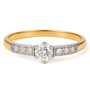 Anello - 14 carati Oro bianco, Oro giallo - 0.59ct. tw. Diamante (Naturale)