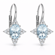 Orecchini - 18 carati Oro bianco - 2.42ct. tw. Acquamarina - Diamante