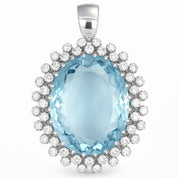 Ciondolo - 18 carati Oro bianco - 47.50ct. tw. Quarzo - Diamante