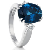 Anello - 18 carati Oro bianco - 6.13ct. tw. Topazio - Diamante