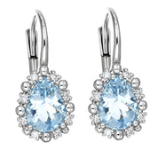 Orecchini - 18 carati Oro bianco - 1.60ct. tw. Acquamarina - Diamante
