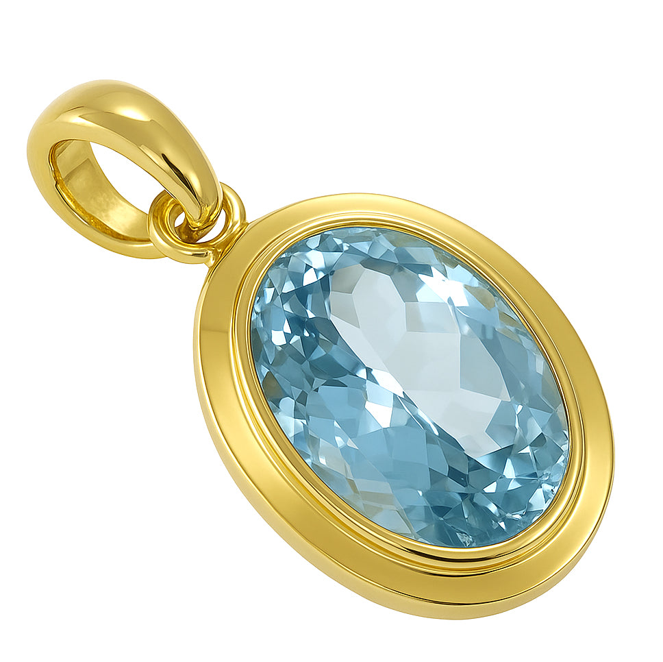 Ciondolo in Oro Giallo 18 carati con n 1 Topazio da 4.75 Ct