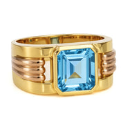 Anello - 18 carati Oro bianco, Oro giallo - 3.35ct. tw. Topazio