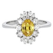 Anello - 18 carati Oro bianco - 1.46ct. tw. Tormalina - Diamante