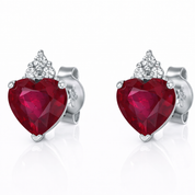 Orecchini - 18 carati Oro bianco - 2.36ct. tw. Rubino - Diamante