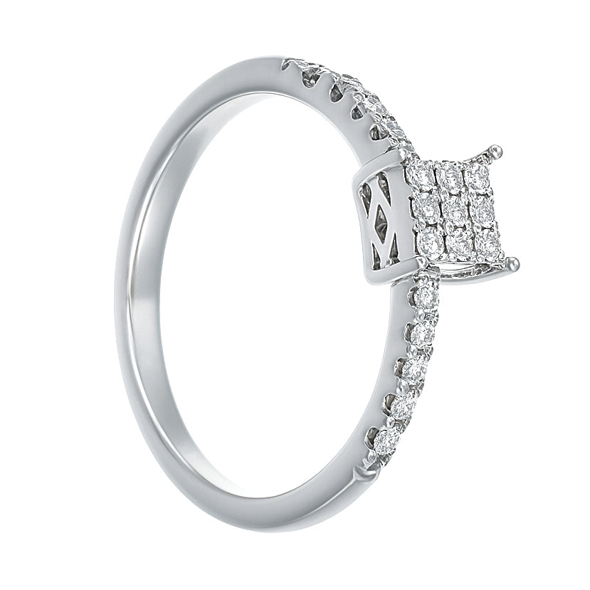 Anello - 18 carati Oro bianco, Oro giallo - 0.32ct. tw. Diamante (Naturale)