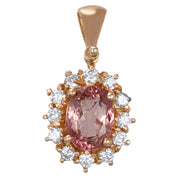 Ciondolo - 18 carati Oro giallo - 1.86ct. tw. Tormalina - Diamante