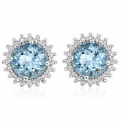 Orecchini - 18 carati Oro bianco - 1.69ct. tw. Acquamarina - Diamante