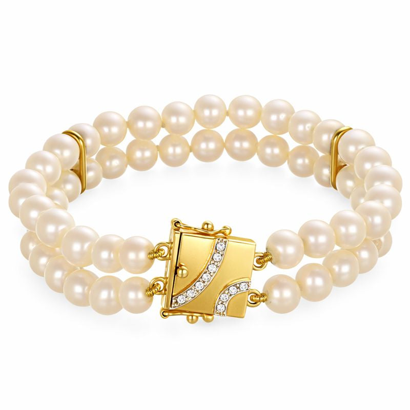 Bracciale - 18 carati Oro bianco, Oro giallo - 0.11ct. tw. Diamante (Naturale)