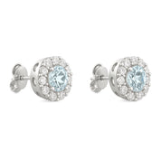 Orecchini - 18 carati Oro bianco - 1.90ct. tw. Acquamarina - Diamante