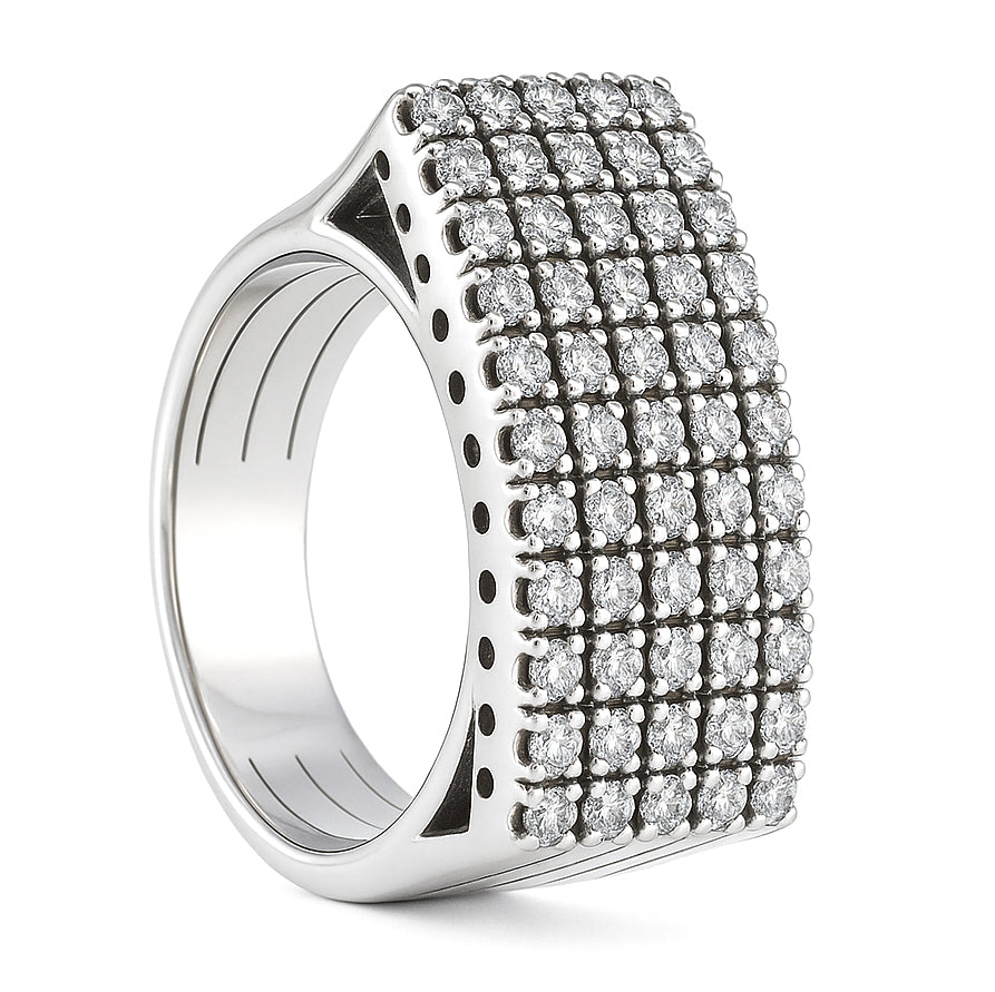 Anello - 18 carati Oro bianco - 0.60ct. tw. Diamante (Naturale)