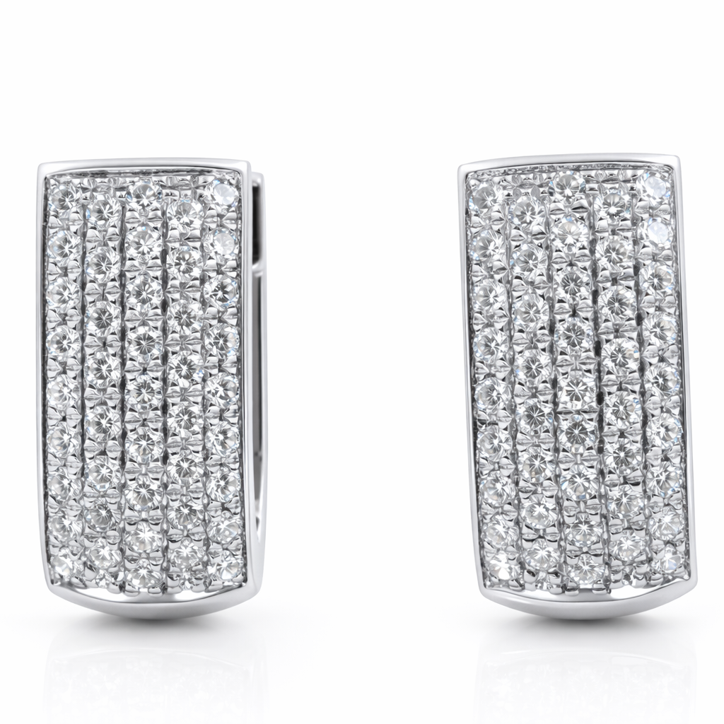 Orecchini - 18 carati Oro bianco - 1.29ct. tw. Diamante (Naturale)