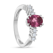 Anello - 18 carati Oro bianco - 1.64ct. tw. Tormalina - Diamante