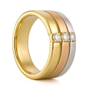 Anello - 18 carati Oro bianco, Oro giallo, Oro rosa - 0.18ct. tw. Diamante (Naturale)