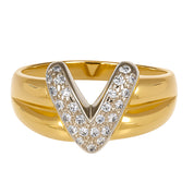 Anello - 18 carati Oro bianco, Oro giallo - 0.13ct. tw. Diamante (Naturale)