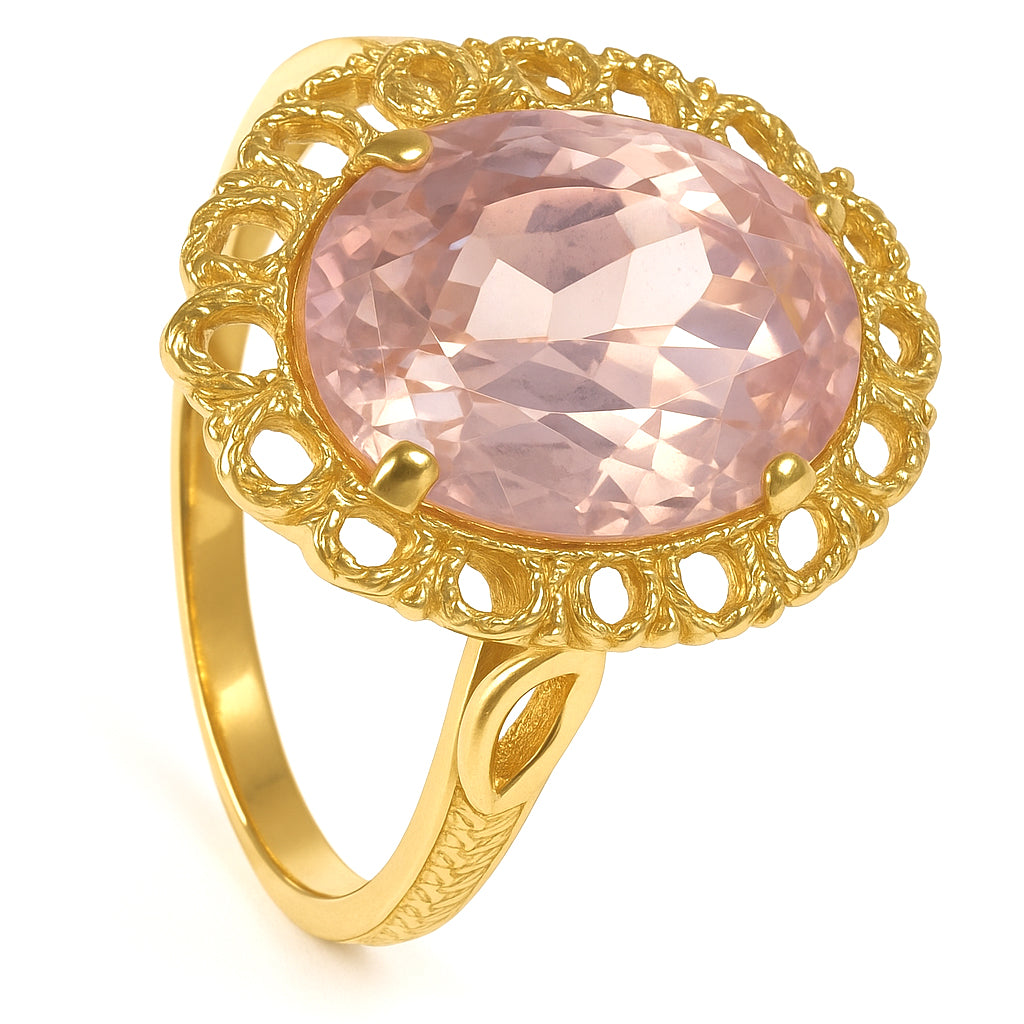 Anello - 18 carati Oro giallo - 6.50ct. tw. Quarzo