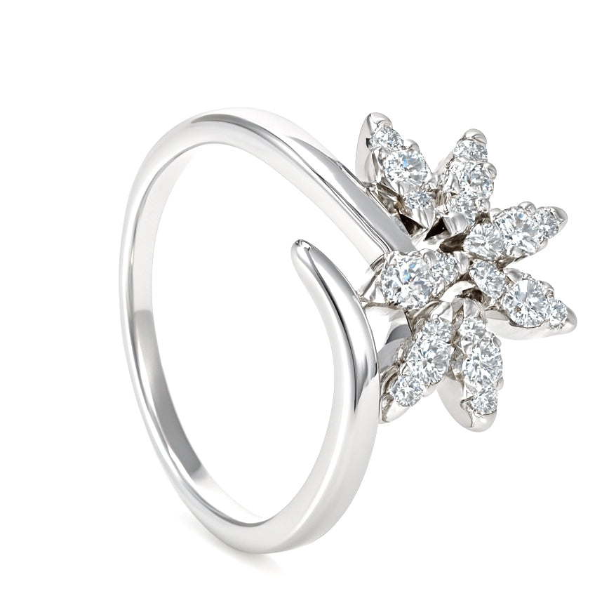 Anello - 18 carati Oro bianco - 0.24ct. tw. Diamante (Naturale)