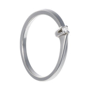 Anello - 18 carati Oro bianco - 0.03ct. tw. Diamante (Naturale)
