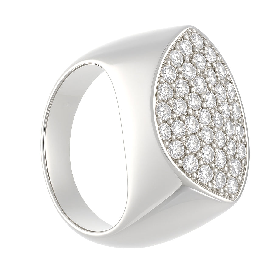 Anello - 18 carati Oro bianco - 0.74ct. tw. Diamante (Naturale)