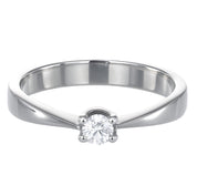 Anello - 18 carati Oro bianco - 0.10ct. tw. Diamante (Naturale)