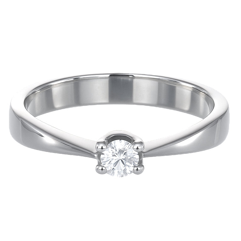 Anello - 18 carati Oro bianco - 0.10ct. tw. Diamante (Naturale)