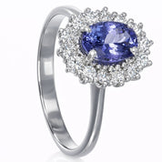 Anello - 18 carati Oro bianco - 1.70ct. tw. Diamante (Naturale) - Tanzanite
