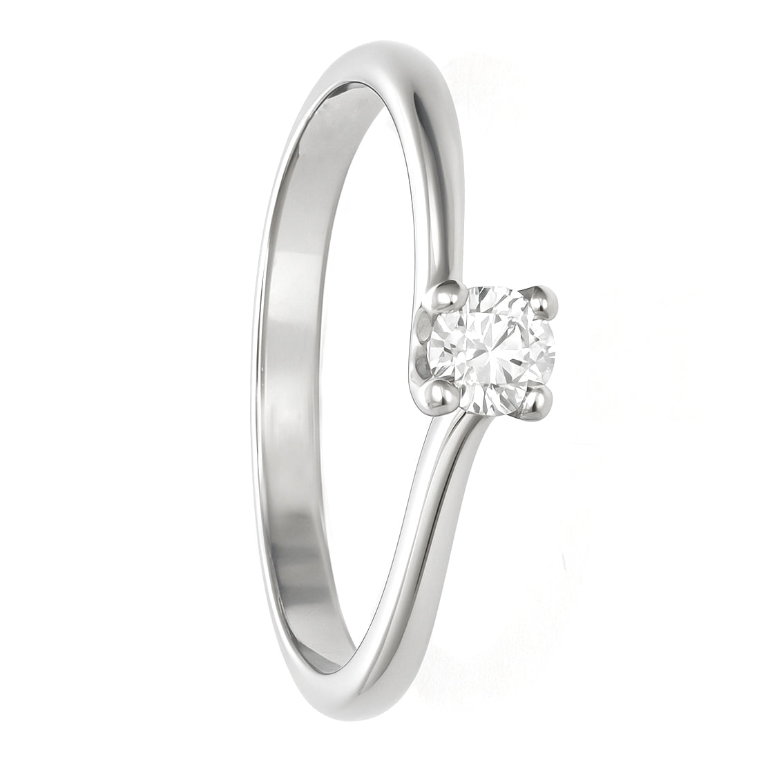 Anello - 18 carati Oro bianco - 0.20ct. tw. Diamante (Naturale)