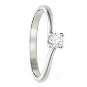 Anello - 18 carati Oro bianco - 0.20ct. tw. Diamante (Naturale)