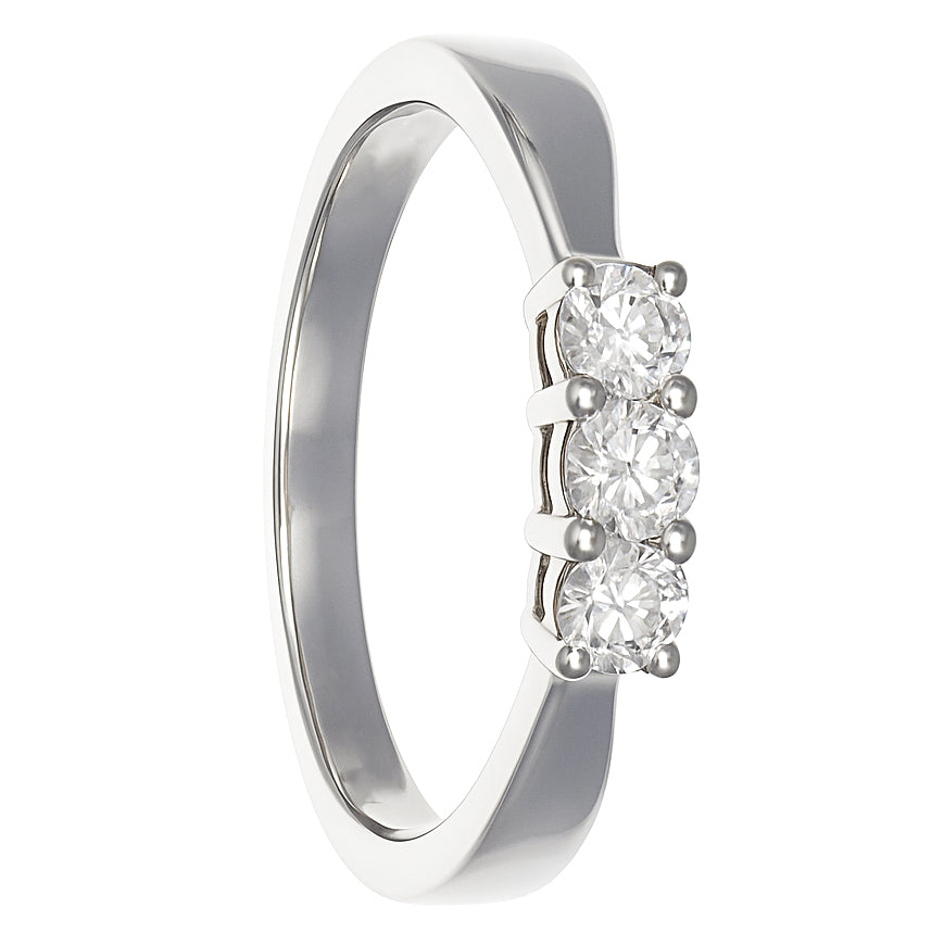 Anello - 18 carati Oro bianco - 0.24ct. tw. Diamante (Naturale)