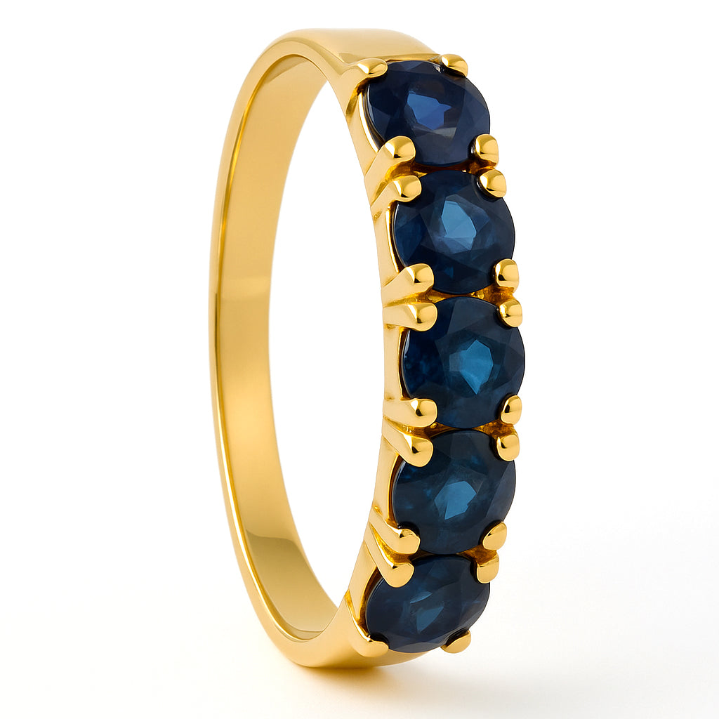 Anello - 18 carati Oro giallo - 0.60ct. tw. Zaffiro