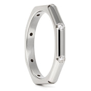 Anello - 18 carati Oro bianco - 0.12ct. tw. Diamante (Naturale)