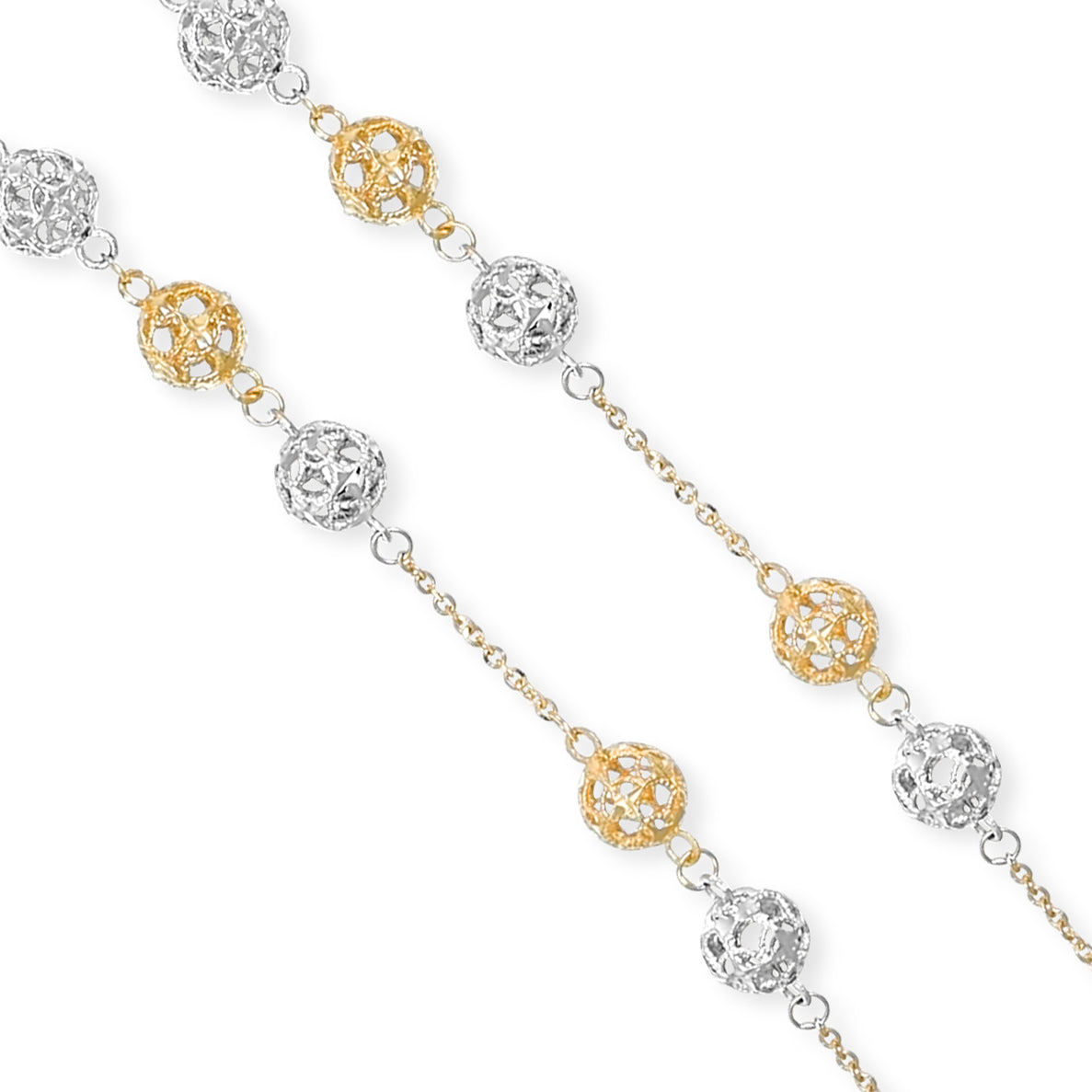 Collana - Oro bianco 18 kt, Oro giallo