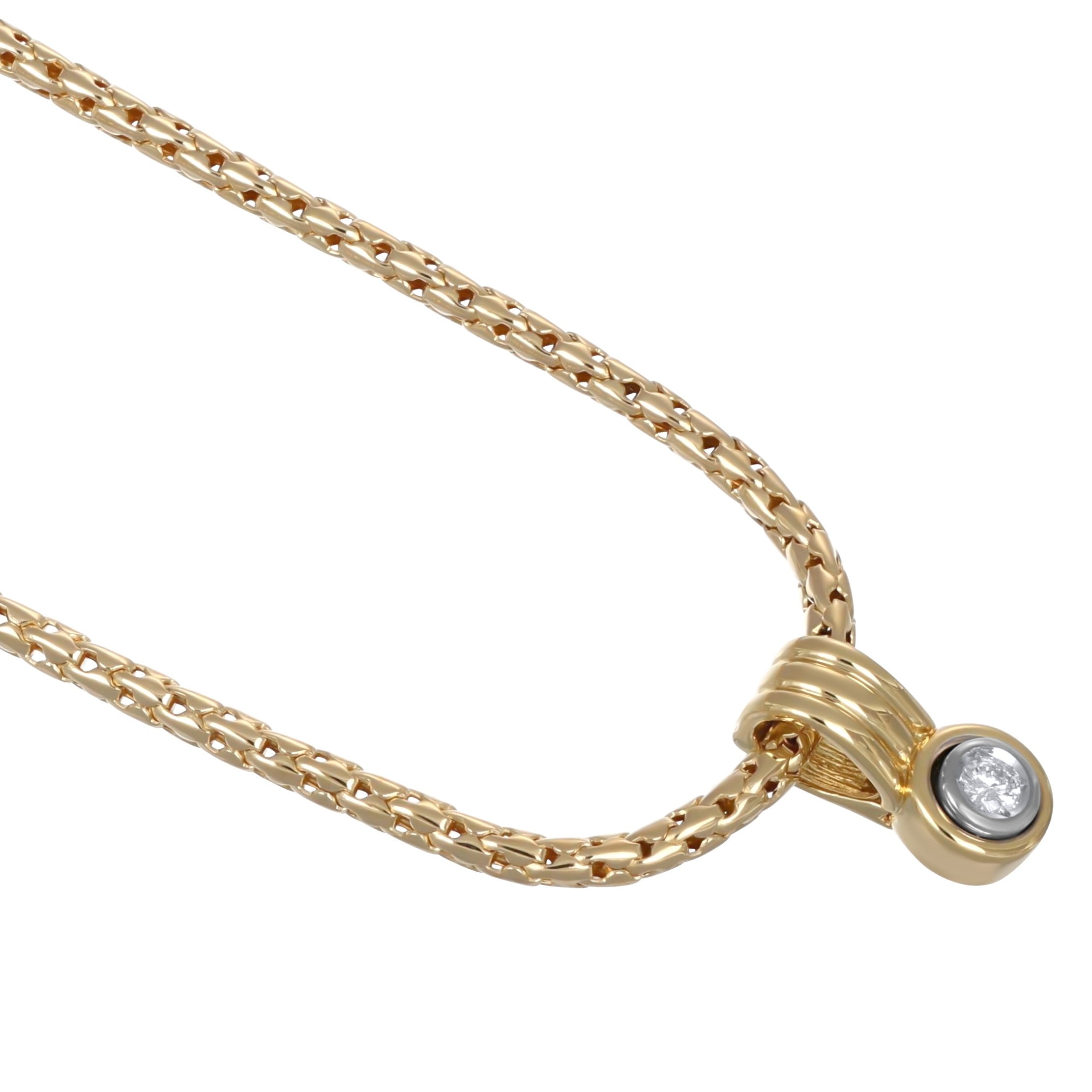 Collana con ciondolo - 18 carati Oro giallo - 0.12ct. tw. Diamante (Naturale)