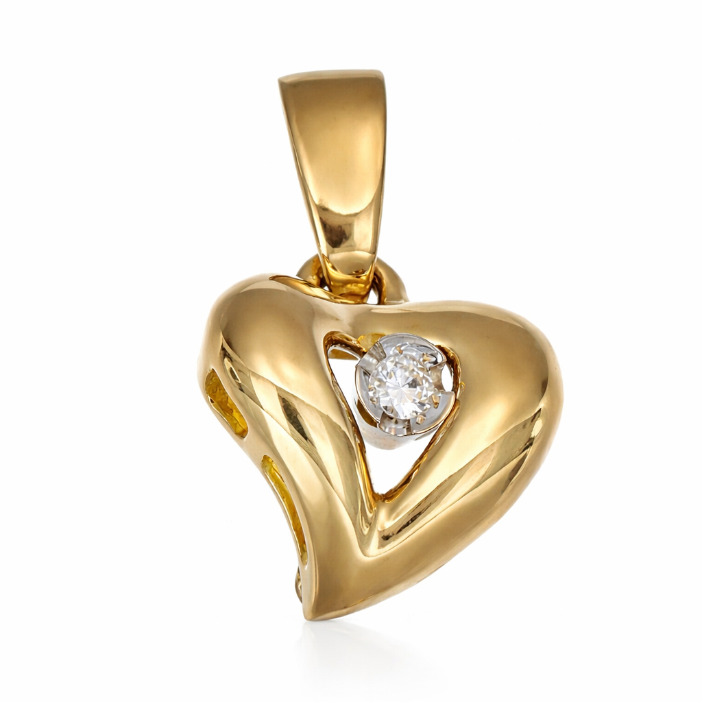 Ciondolo - 18 carati Oro giallo - 0.05ct. tw. Diamante (Naturale)
