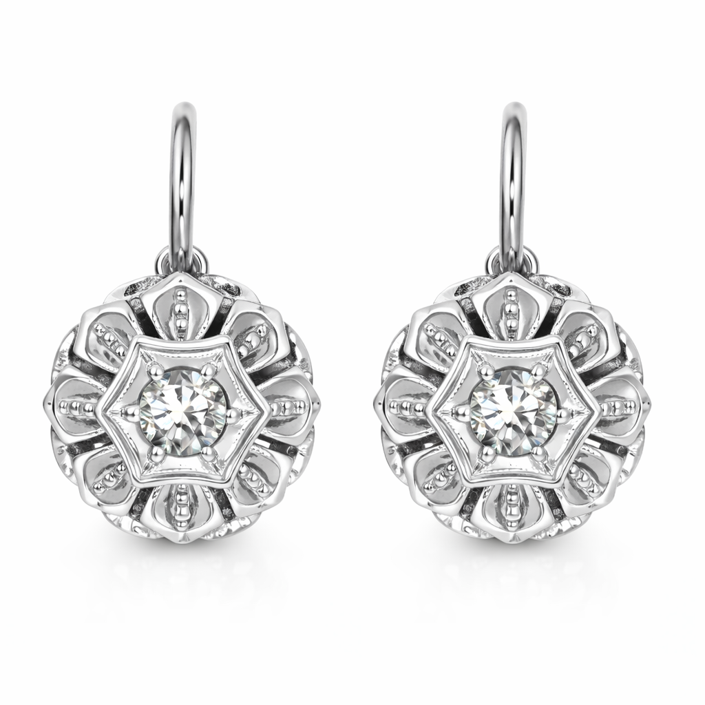 Orecchini - 18 carati Oro bianco - 0.16ct. tw. Diamante (Naturale)