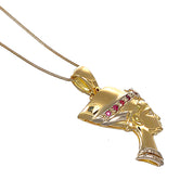 Collana con ciondolo - 18 carati Oro bianco, Oro giallo - 0.09ct. tw. Rubino - Diamante