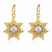 Orecchini - 18 carati Oro  Giallo - 0.04ct. tw. - Perla