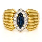 Anello - 18 carati Oro bianco, Oro giallo - 114.00ct. tw. Zaffiro - Diamante